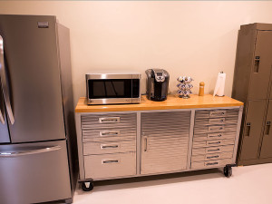 Refrigerator, microwave, and coffee machine