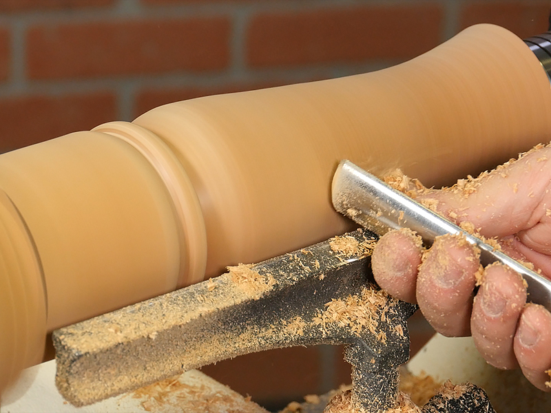 Shaping the mill body with a spindle roughing gouge.